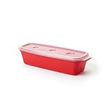 Mikrowellen Nudelkocher Rot bis zu 150g Deckel mit Portionierer Pastakocher Nudel Spaghetti Pasta Kocher