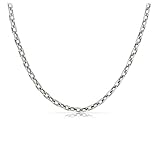 Hochwertige Halskette aus Edelstahl - Robuste Halskette - Massive Königskette 60 cm | 4 mm - Cuban Link Chain Glieder-Kette Panzerkette - Handgemachter Herren-Schmuck (Industrial Silber 2mm)