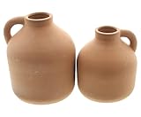 Dekovase "Tonkrug", 2er Set, Terracotta in schönem Naturton, nicht zum Befüllen mit Wasser geeignet