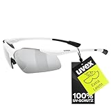 uvex sportstyle 223 - Sportbrille für Damen und Herren - 100% UVA-, B, C Schutz - druckfreier Sitz & perfekter Halt - white/silver - one size