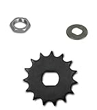 3-teiliges Set aus Ritzel 15 Zahn, Befestigungsmutter und Sicherungsblech für Simson S51, S70, S53, SR50, SR80, Schwalbe KR51/2
