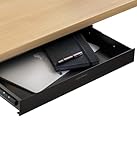 Desktronic Schreibtisch-Organizer, Untertisch-Aufbewahrungsbox, Schreibtisch für Büro Schule Homeoffice Schreibwaren, Metallschublade, Versteckte Schubladenbox (Schwarz)
