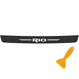 Carbon Fiber Auto Hintere Stoßstange Schutz Für KIA Rio Kofferraum Schweller Platte Dekorative Streifen Anti-Scratch Cover Aufkleber Styling Zubehör Mit Film Schaber