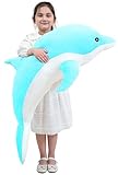 Kekeso Delfin Plüschtiere Schöne Gefüllte Weiche Tier Umarmungskissen Delphin Puppen für Kinder(100cm/39.37inch, Blau)