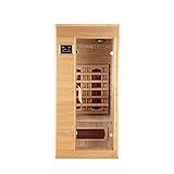 Home Deluxe – Infrarotkabine REDSUN S - 90 x 90 x 190 cm - für 1 Person, 4 Infrarotstrahler, Holz: Hemlocktanne I Infrarotsauna, Sauna, Wärmekabine, Infrarot