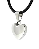 Magnet Kettenanhänger Power Herz Coracao Energetix 4you 5359 Coeur matt gravierbar massiv inkl. Kette + Schmuckbeutel