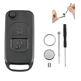 Für Mercedes Benz A C E S SLK A W168 R170 Klasse MB und Chrysler Crossfire 2 Tasten Autoschlüssel Gehäuse Batterie CR2032 Pin-Entfernungswerkzeug