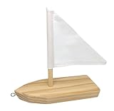 Pebaro 474 Holzbauset Jolle, Boot zum Zusammenbauen und Bemalen, basteln mit Holz, Geschenkidee für Kinder, beige