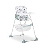 hauck Hochstuhl Sit N Fold für Kinder ab 6 Monate bis 15 kg, Klappbarer Reisehochstuhl mit Tisch, Einhändig Verstellbare Rückenlehne, Ultra Leicht, Großer Korb (Space)