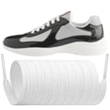 Endoto Schnürsenkel für Prada Sneakers, Ersatz 8MM Flache Schuhbänder Shoelaces Laces (Weiß, 55 Zoll)