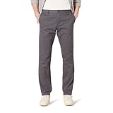 Amazon Essentials Herren Knitterfreie Flatfront-Chinohose in schmaler Passform, Dunkelgrau, 34W / 32L