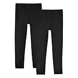 OCERA 2er Pack Kinder Thermo Leggings Schwarz 122/128
