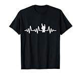 EKG Herzschlag Rocker Rock Metaller Hardrock Rockergruß Hand T-Shirt