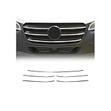 OMAC Kühlergrill Leiste Grillleisten kompatibel mit Mercedes Sprinter 907 910 2018-2025 Chrom
