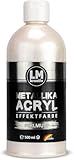 LM Metallika 500 ml Perlmutt - Acrylfarbe für Metallic Metall-Glanz, Effekt-Farbe, Bastel- und Deko-Farbe Metallisch Glänzend