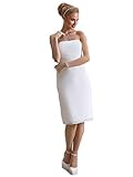 Zauberkutsche Etui Brautkleid Spitze Chiffon Hochzeitskleid Kleid Standesamt Ivory Creme 36-46 (38)