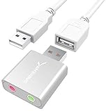 Sabrent Externe USB-Soundkarte, Klinke USB Adapter Aluminum 3D Stereo Sound Adapter, Plug and Play für Windows und Mac, PS5, PS4, Laptop, Ohrhörer, Kopfhörer, Lautsprecher und, Mikrofone (AU-EMAC)