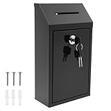 Briefkasten mit oberem Einwurf, wandmontierte Sammelbox mit Schlüssel Metall-Spendenbehälter Safe Vorschlag & Geldabwurfbox für Home Office & Unternehmen