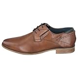 bugatti Herren Businessschuhe, Männer Business Schnürer, Wechselfußbett,Schnuerer,straßenschuhe,Strassenschuhe,Low-tie,Cognac (6300),45 EU / 10 UK
