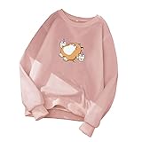 Shiningupup Tops Damen Sexy Pulli Einzelstück Damen-Pullover mit lustigem Grafikdruck, Rundhals, Langarm-Sweatshirt Corset Tops for WomenM Blusenshirt Damen Rosa