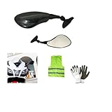 KOMPATIBEL MIT Suzuki GSX 600 F Spiegel Motorrad VERKLEIDUNG Paar Spiegel IN Carbon-Look Sport ZULASSUNG E13 MONTAGESATZ + M.6