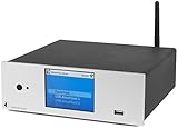 Pro-Ject Audio Systems Stream Box DS net Silber, Hires Audio Streamer mit WiFi und Ethernet, Unterstützt Internet-Radio (vTuner), Spotify, Tidal, DLNA/UPnP, USB Quellen