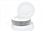 Retsch Arzberg Heike Weiss Frühstücksteller Kuchenteller 21cm, Set 6-teilig/Porzellan/uni weiss, rund
