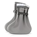 Zamboo Überzieher Schuhe mit Fleece | Gefütterte Baby Regenfüßlinge bis 18 Monate | OEKO-TEX Standard 100 geprüfte Regenüberschuhe, maschinenwaschbar - Grau