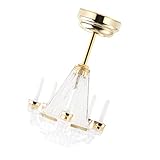 Toyvian 1:12 Puppenhaus Miniatur Led Kronleuchter Hängelampe Modell, Mini Deckenleuchte Für Puppenstube, Puppenhaus Lampe Mit Batterie, Deko Zubehör Für Miniaturhäuser