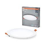 Osram Downlight Slim 225mm, LED Einbauleuchte, 22W, 6500K kaltweiß, 2000 Lumen, flaches Design, IP20, einfache Montage für Wohnräume und Küchen, Weiß