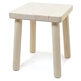 Holzfee Kinderhocker Kinderstuhl Hocker Holz Massive Qualität 25 x 25 x 30 cm Kiefer naturbelassen