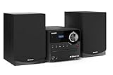 SHARP XL-B517D(BK) Mikro Hi-Fi Soundsystem Stereo mit DAB Radio, DAB+, FM, Bluetooth, CD-MP3, USB-Wiedergabe, Holzautsprechern, 45W – Schwarz