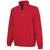 Charles River Apparel Herren Crosswind Viertelreißverschluss (Normale Größen) Sweatshirt, Rot/Ausflug, einfarbig (Getaway Solids), XXX-Large