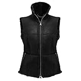 Werner Christ ® Damen Lammfellweste Weste aus echtem Lammfell, Fell, vielseitige warme Fellweste auch als Reitweste, Outdoorweste & Winterweste geeignet, in schwarz, Gr. 40