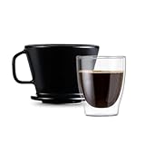 Tchibo Handaufguss, Filtergröße 2, Kaffeefilter, Handfilter, Spülmaschinengeeignet, Keramik, Schwarz