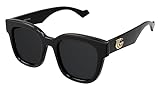 GUCCI Womens GG0998S Sunglasses, Black-Black-Grey, 52