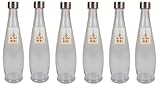 BURI 6x Glasflasche 1L mit Schraubdeckel Flasche Schraubverschluss Saft Most Flasche