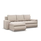 Mebligo - Ecksofa mit Schlaffunktion und 2 Bettkasten Beige 230x89x159 (BxHxT) FORESTA - Links Eckcouch, Sofas & Couches, Couch L Form, Cauchsofa, Sofa Wohnzimmer