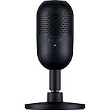 Razer Seiren V3 Mini - Ultrakompaktes USB-Mikrofon (14mm Supernieren Kondensatormikrofon, Tap-to-Mute-Sensor mit LED-Anzeige, integrierter Stoßdämpfer, Plug-and-Play Design) Schwarz