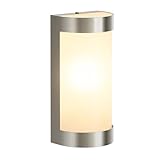 ledscom.de Wandleuchte WARU für außen, IP44, Edelstahl, edelstahl matt, eckig, 1x E27 max. 40W