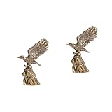 Zerodeko Habicht Deko 2st Adler Aus Messing Eule Adler Figur Vögel Wohnkultur Streifenhörnchen Auto-armaturenbrett- Messing Dekoration Messingadler-Statue Desktop-Adler-Figur Tischzubehör Golden