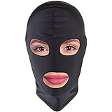 BDSM Maske von FOPS 100 % Spandex SM Maske S/M für Sklaven & Rollenspiele dehnbar bis 58 cm Augen & Mund frei atmungsaktiv & bequem perfekt für heiße Kontrolle & Reizspiele schwarz FOPS B23-1