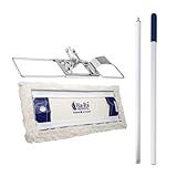 Ha-Ra Set Bodenexpress 42 cm mit teilbarem Stiel & Boden-Faser weiß lang I robuster Boden-Wischer zur Reinigung für Böden & Wände I wendiger Wischmop mit rutschfestem Griff
