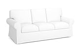 MASTERS OF COVERS UPPLAND Ersatzbezug für 3-Sitzer-Sofa, hergestellt für IKEA UPPLAND 3-Sitzer-Schonbezug (nicht EKTORP), Sofa nicht im Lieferumfang enthalten, Weiß