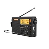 Tragbares Radio SIHUADON R108 UKW Radio SW MW Multiband Radio Mit Klar Empfang und Super Klang Lautsprecher Kopfhörerbuchse Sleep Timer Alarm Wecker Batteriebetrieben Schwarz