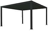 SORARA Das Original Mirador Deluxe Pavillon 3 x 3.6 m Wasserdicht - Pergola mit Lamellendach - Aluminium terrassenüberdachung - Charcoal Schwarz
