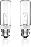 DoRight 150W E27 Röhrenförmige Halogenlampen Glühbirnen Warmweiß 2800K Dimmbar Halogen Leuchtmittel E27 Halogenlampen 2007 Lumen für Studio, Schlafzimmer, Wohnzimmer, Büro 230V 2er Pack