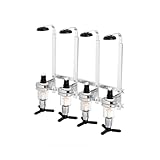 Generisch Flaschenhalter Wand aus Aluminium (Silber) - Wandmontierter Flaschenhalter für 4 Flaschen (36x35,3x11cm) - Spirituosendosierer mit Zapfsäule für Hausbar & Cocktailbar