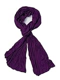 WANSSY® Jersey Schal Damen Herren Halstuch Jersey Tuch Unisex Faltenschal (Aubergine)