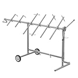 Wiltec Drehlackierständer 2300 x 610 x 1340 mm, mit 4 Haubenhalter und 2 Spoilerhalter, Lackierständer verstellbar für Kotflügel, Türen, Stoßstange, Lackierbock